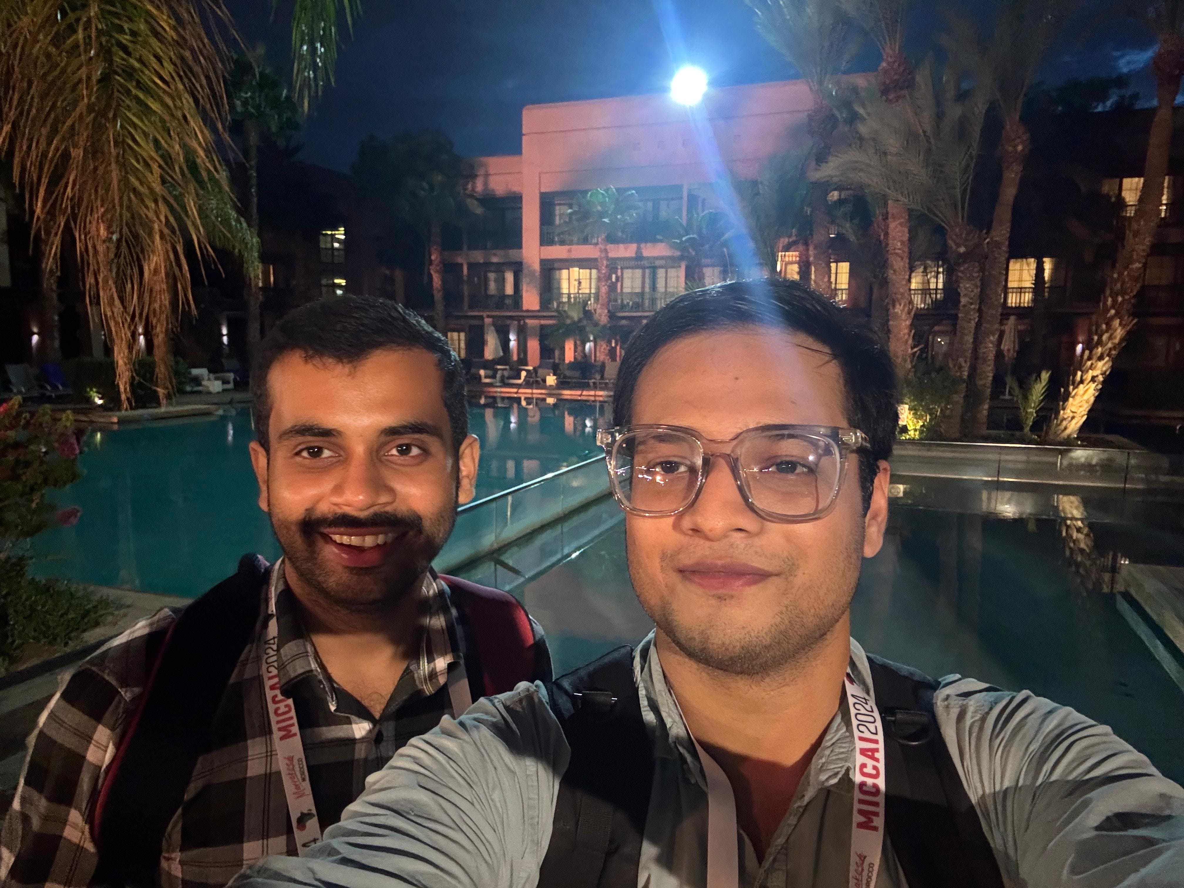 With my hotel neighbor, Saurabh